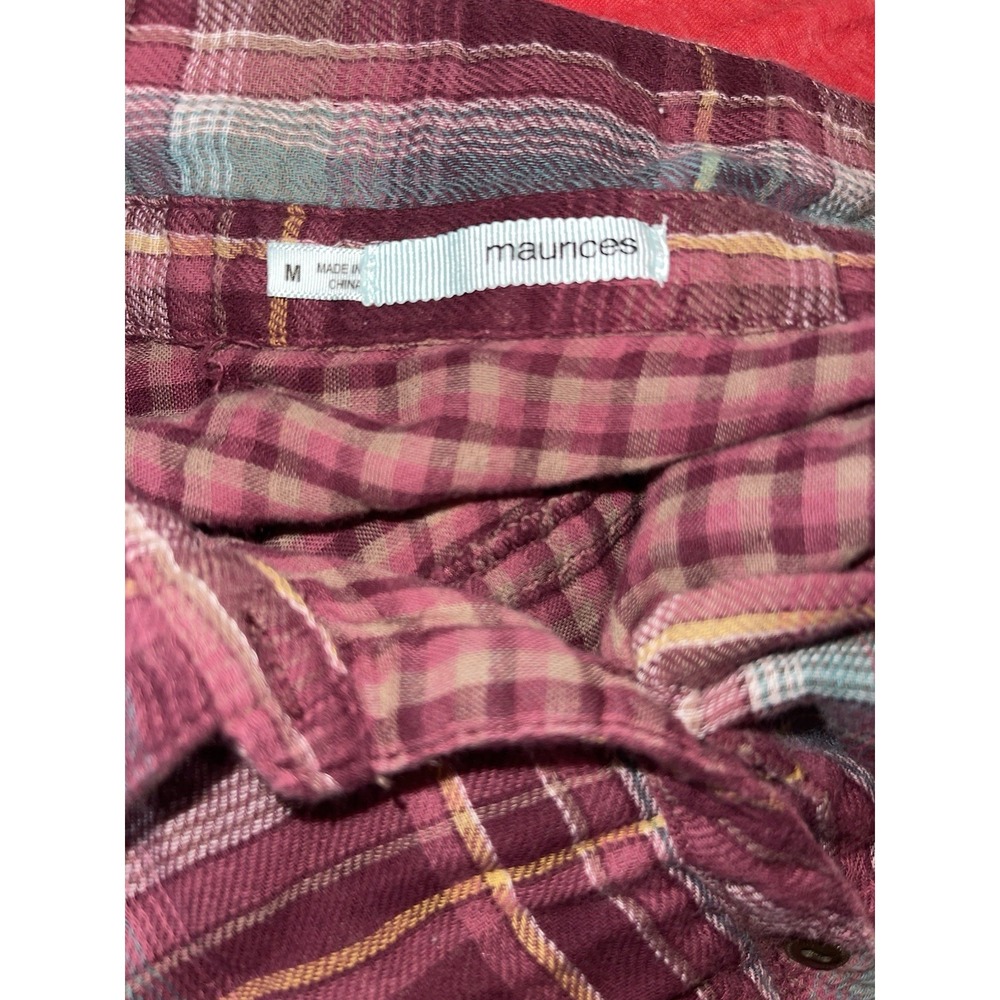 Maurices‎ Womens Flannel Button Front Shirt Sz M - Picture 3 of 3